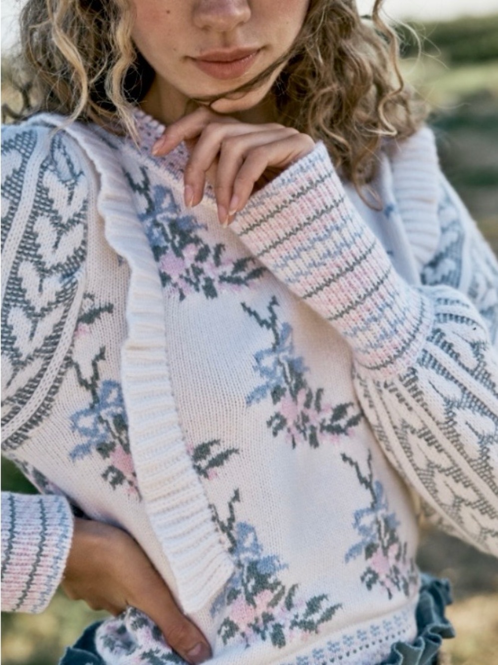 Cider Ruffle Sweater Size M